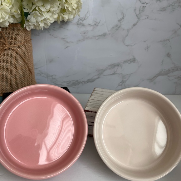 Rae Dunn Pink and Cream Pet Bowl Like New (set) - Picture 5 of 7